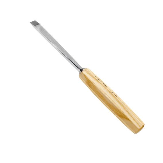 Pfeil Flacheisen schräg mit Holzgriff für Holzschnitzarbeiten