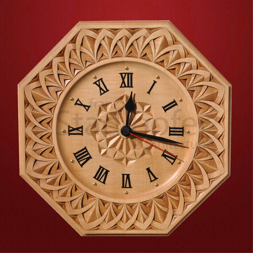 Set Achteckuhr mit Spitzbögen