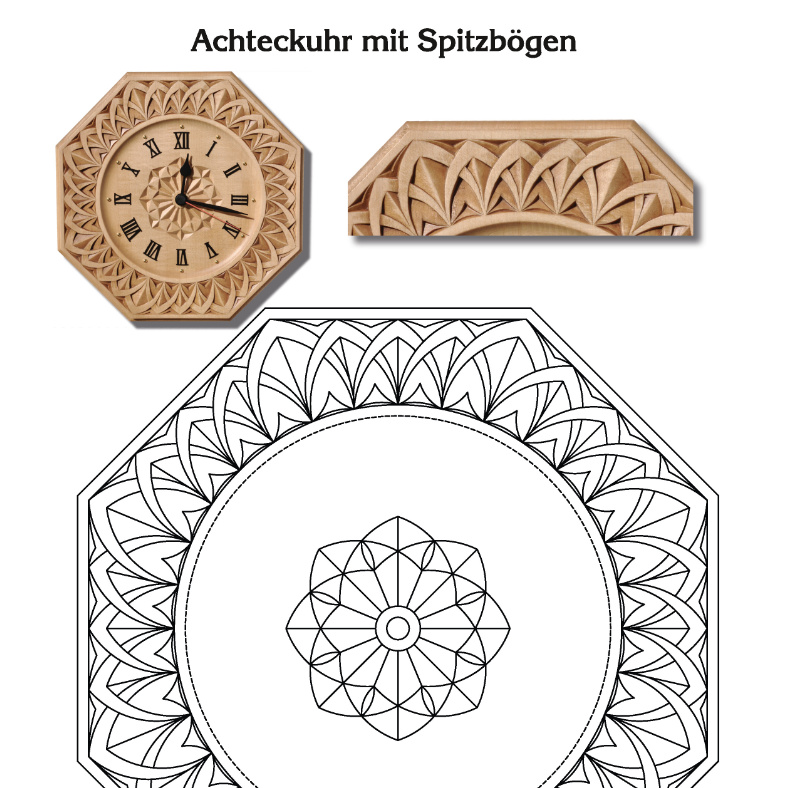 Vorlagenheft 8 - Geschnitzte Uhren – Bild 2