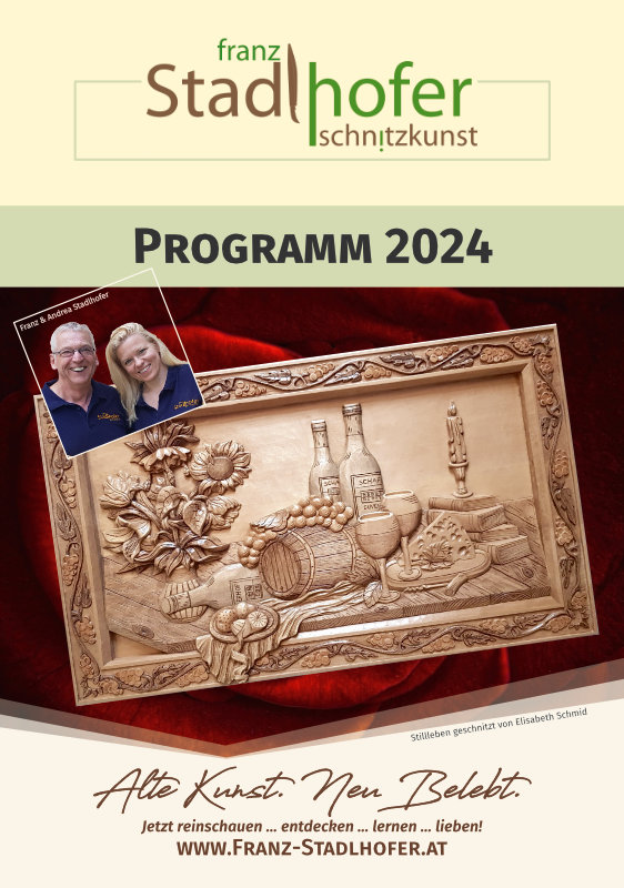 FS Kursprogramm 2020_Entwurf Deckblatt Kursprogramm 2024 - Schnitzstube Stadlhofer
